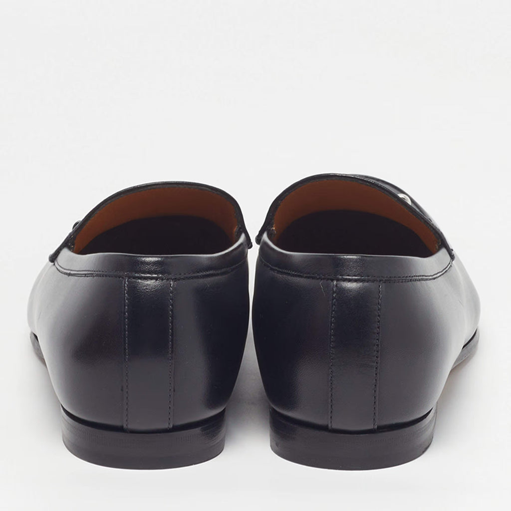 Gucci Jordy Size 43 Black Guccissima Leather Loafers