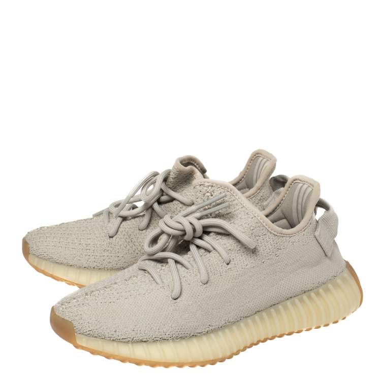 Yeezy x Adidas Green Sesame Cotton Knit Boost 350 V2 Sneakers Size 36.5