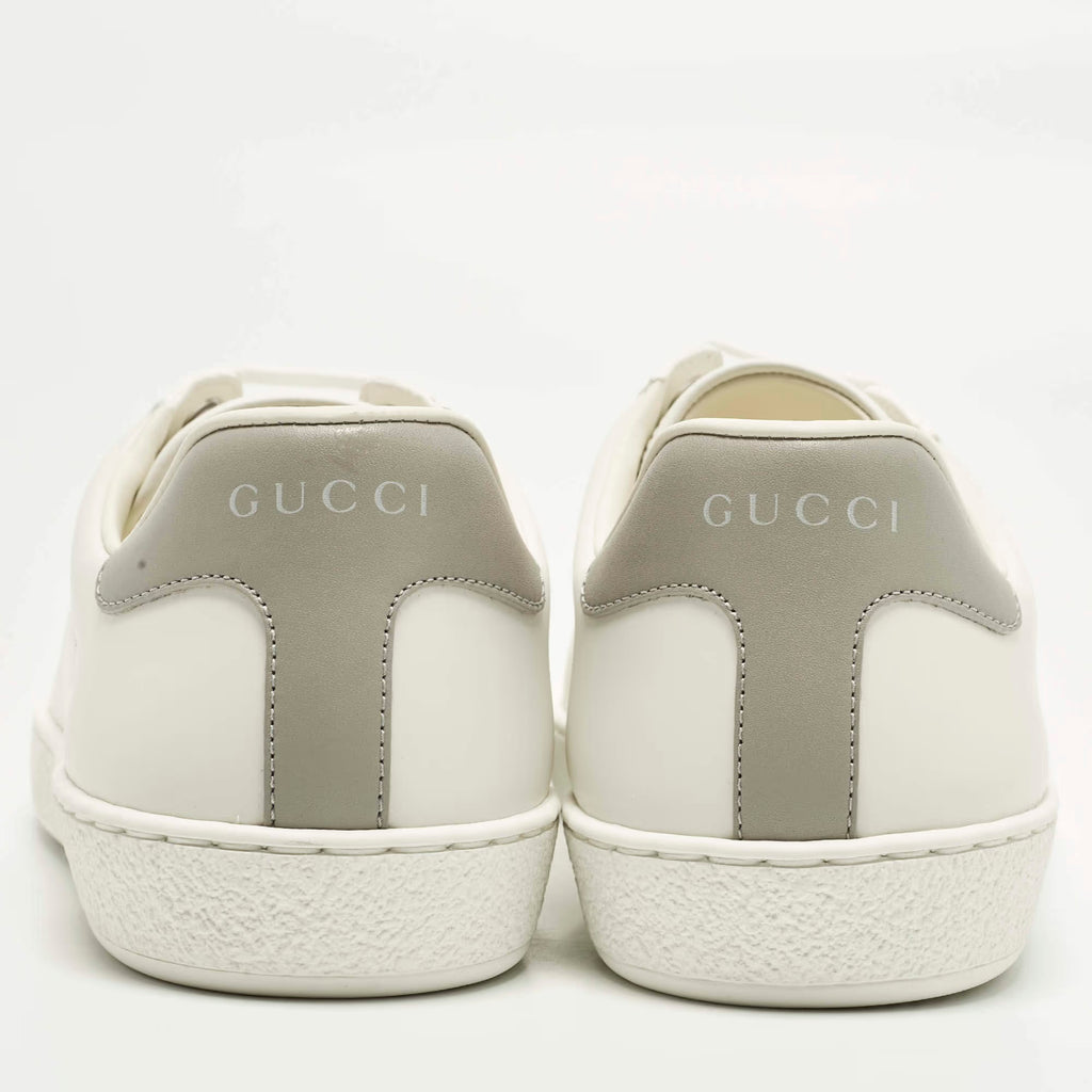 Gucci Ace Size 40 White Leather Lace Up Sneakers