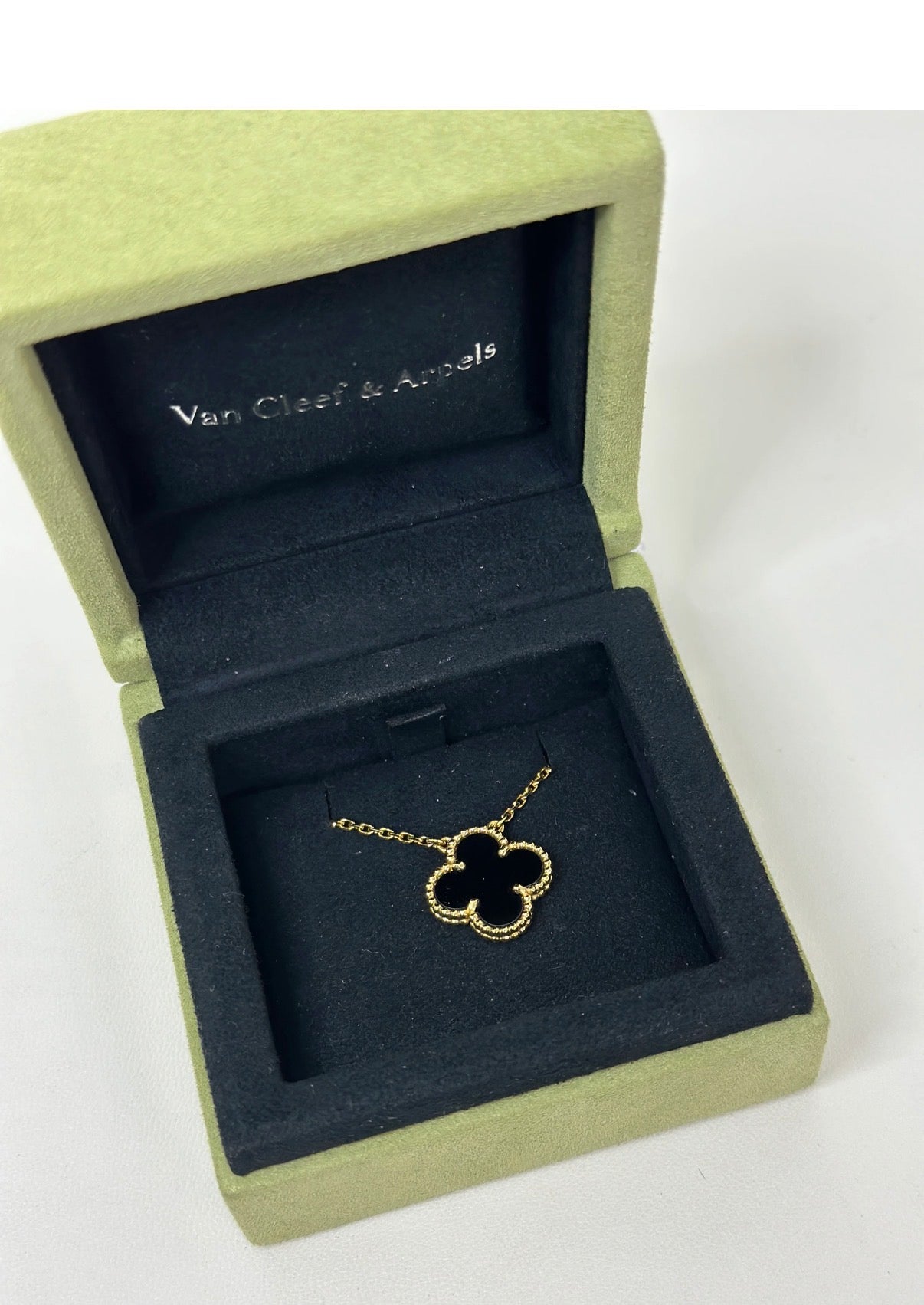 Van Cleef & Arpels Vintage Alhambra Pendant in 18K Black Gold necklace