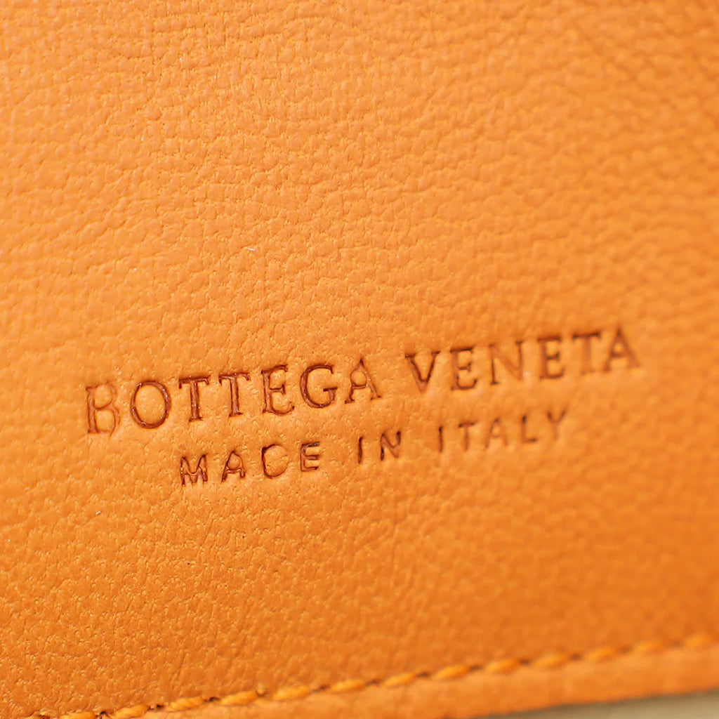 Bottega Veneta Brownish Orange Intrecciato Flap Long Wallet
