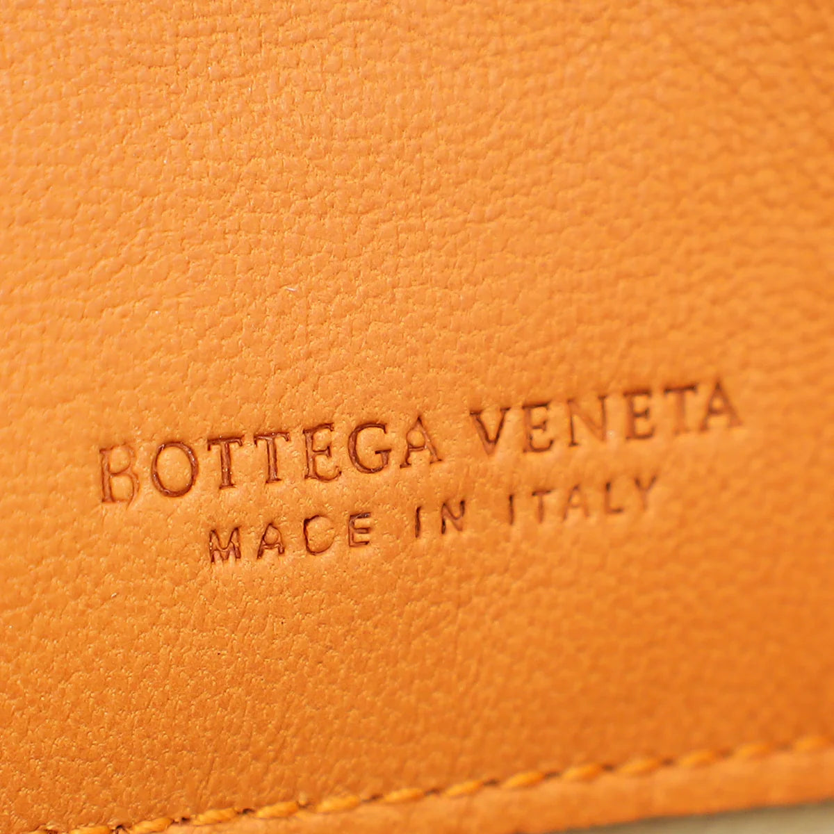 Bottega Veneta Brownish Orange Intrecciato Flap Long Wallet