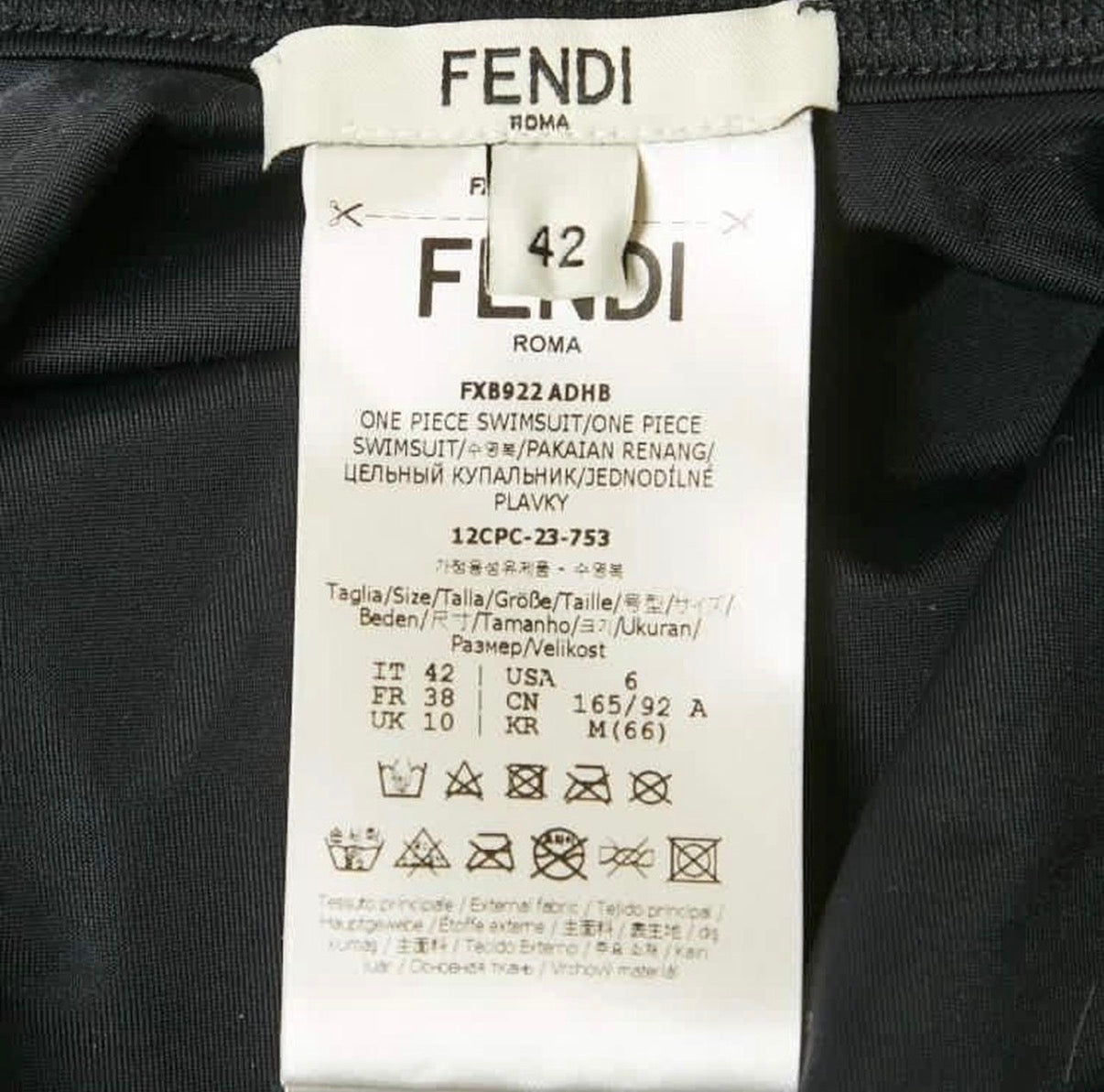 Fendi Brown Zucca Monogram Technical Reversible Swimsuit M