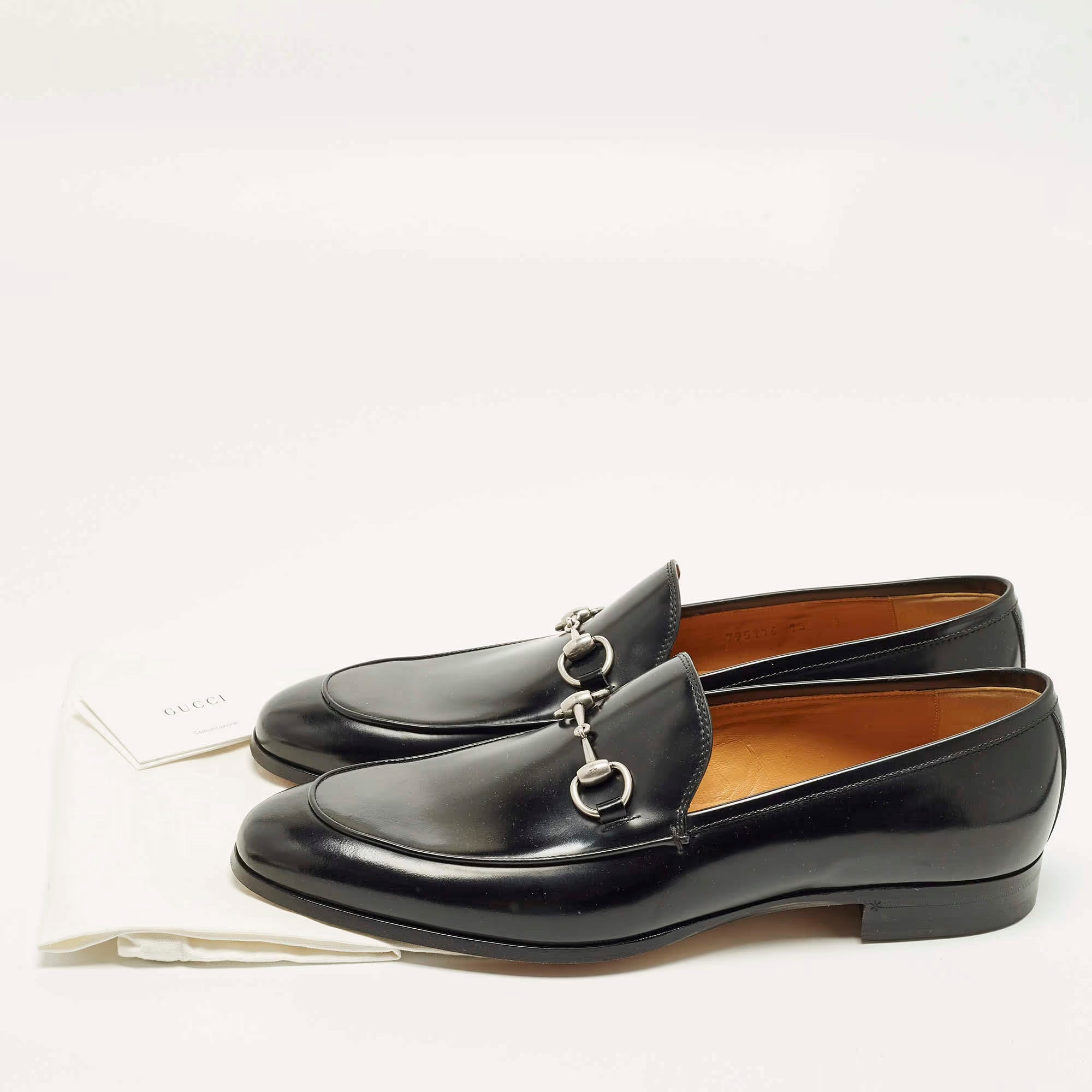 Gucci Horsebit Size 46 Black Leather Loafers