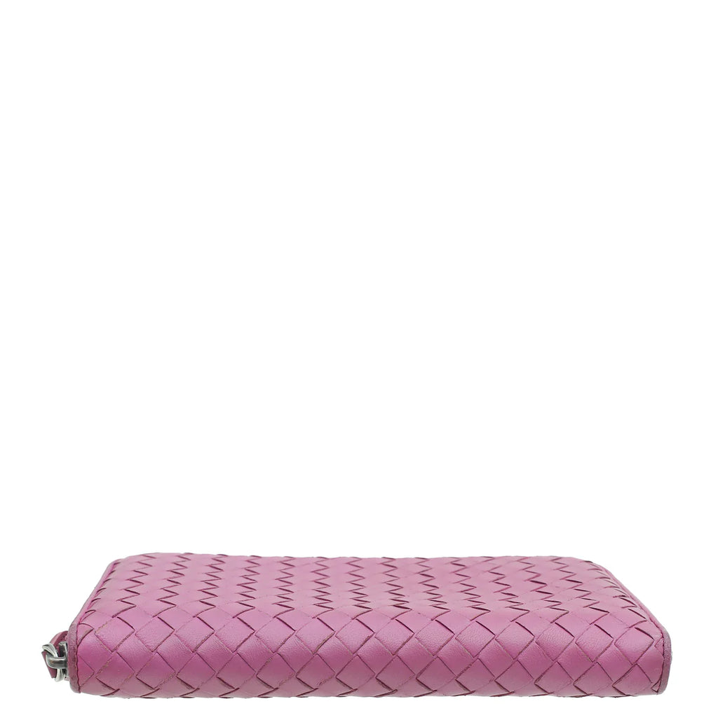 Bottega Veneta Peony Nappa Intrecciato Zip Around Wallet