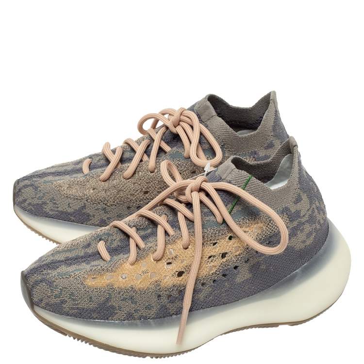 Yeezy x Adidas Grey Cotton Knit Boost 380 Mist Reflective Sneakers Size 36