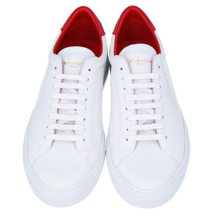 Givenchy White/Red Leather Urban Street Sneakers Size EU 42