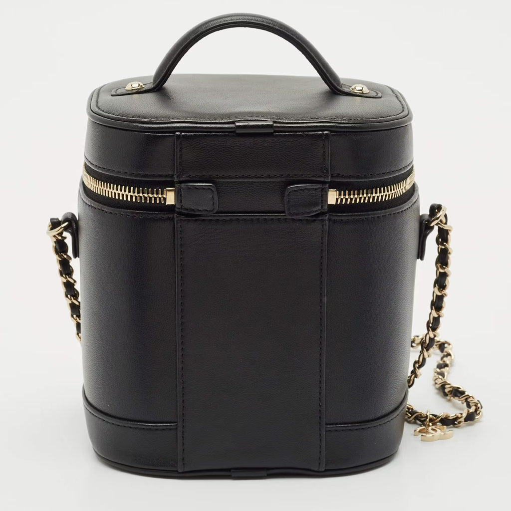 Chanel Black Leather CC Mania Vanity Bag