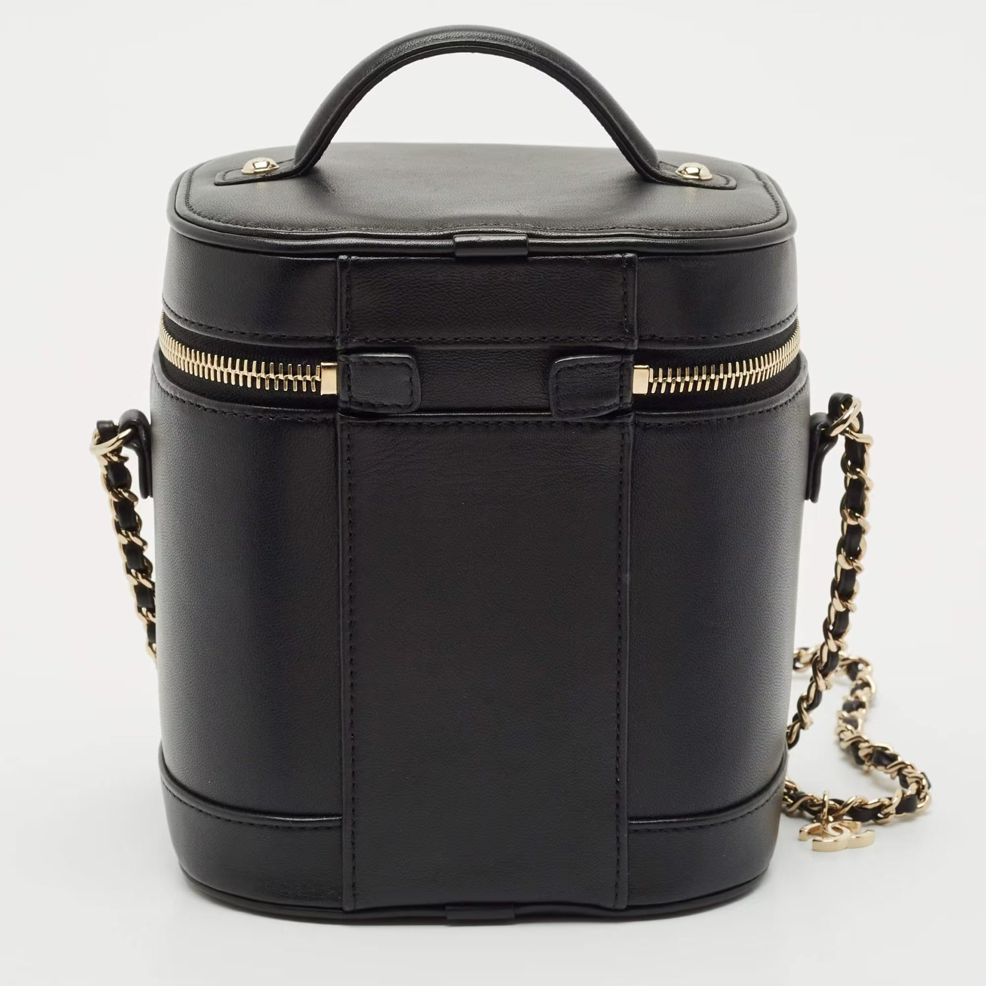 Chanel Black Leather CC Mania Vanity Bag