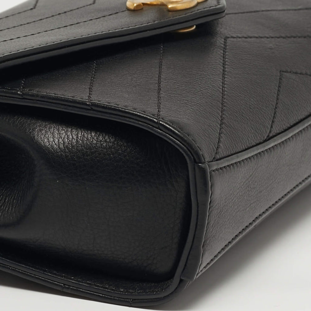 Chanel Coco Black Chevron Leather Waist Belt Bag