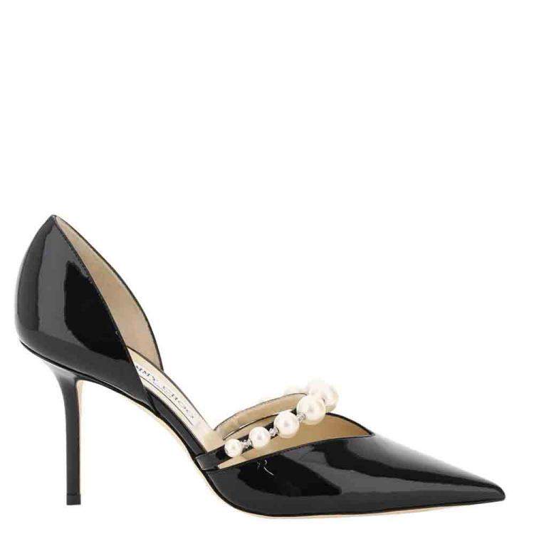 Jimmy Choo Black Patent Leather Aurelie 85 Pumps Size EU 39