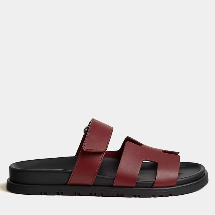 Hermes Chypre Sandal Size 37 Rouge H Calfskin