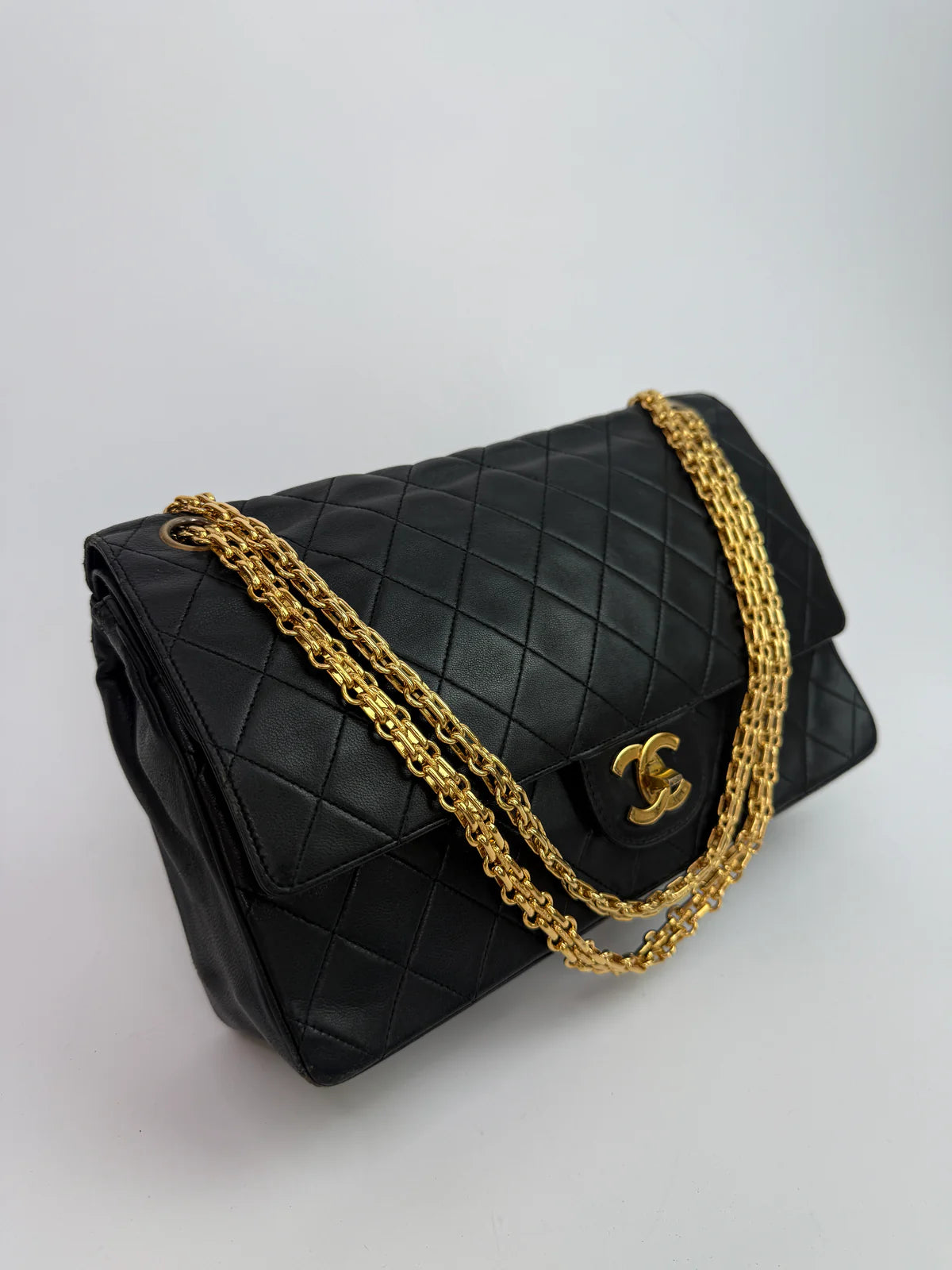 CHANEL VINTAGE BIJOUX CHAIN DOUBLE FLAP WITH GHW