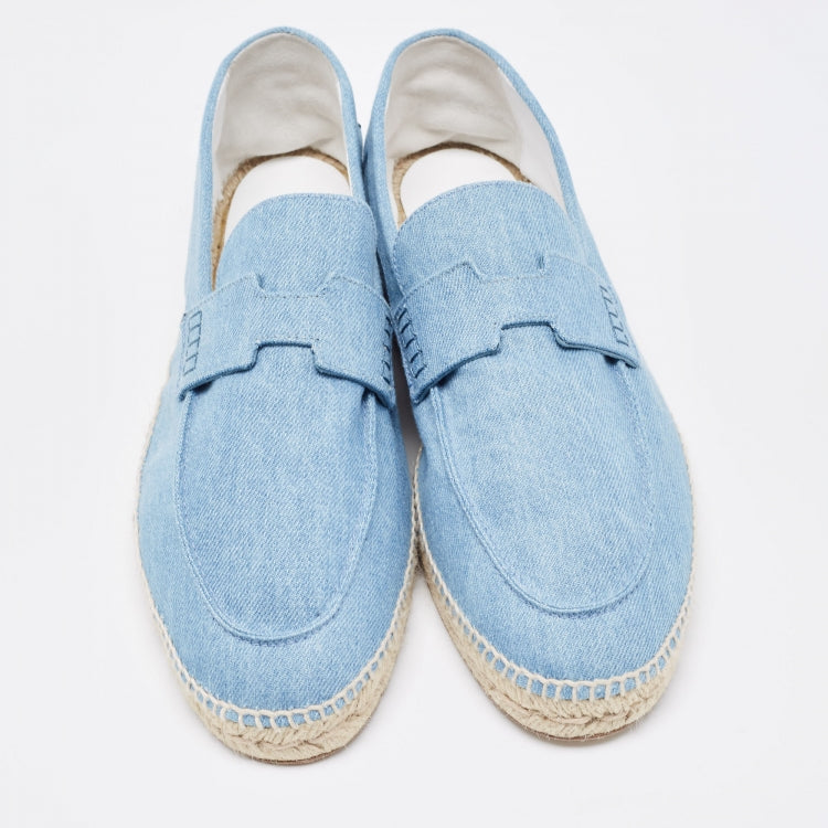 Hermes Blue Demin Trip Slip On Espadrilles Size 44