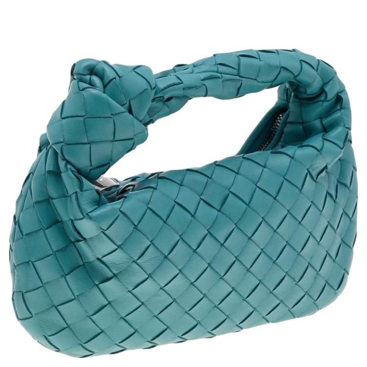 Bottega Veneta Blue Leather Mini BV Jodie Bag