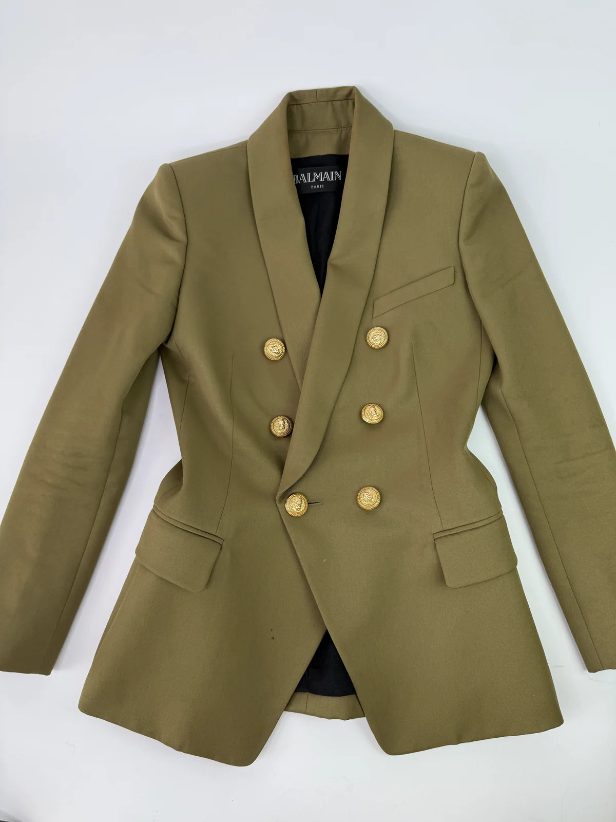 BALMAIN KHAKI BLAZER (SIZE FR38/UK10)
