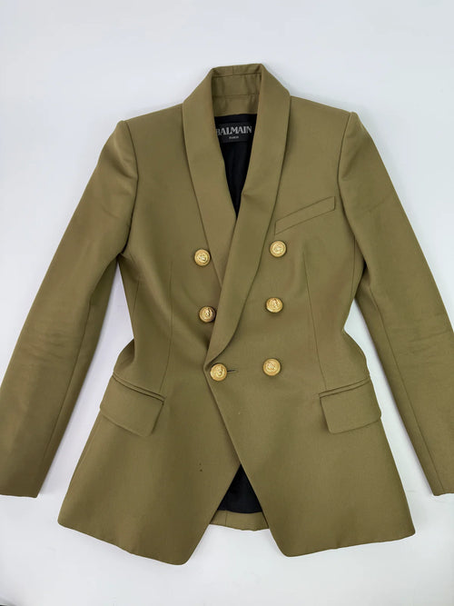 BALMAIN KHAKI BLAZER (SIZE FR38/UK10)