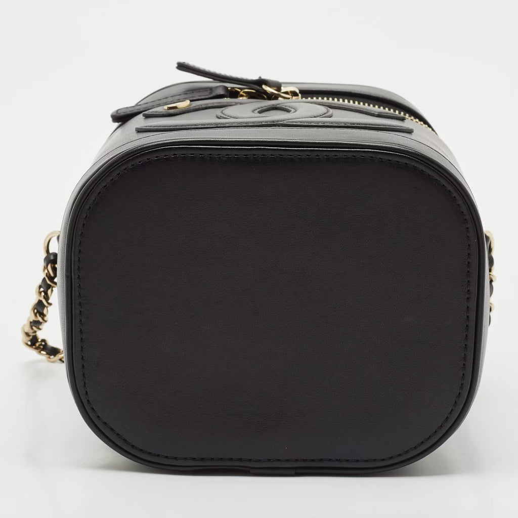 Chanel Black Leather CC Mania Vanity Bag