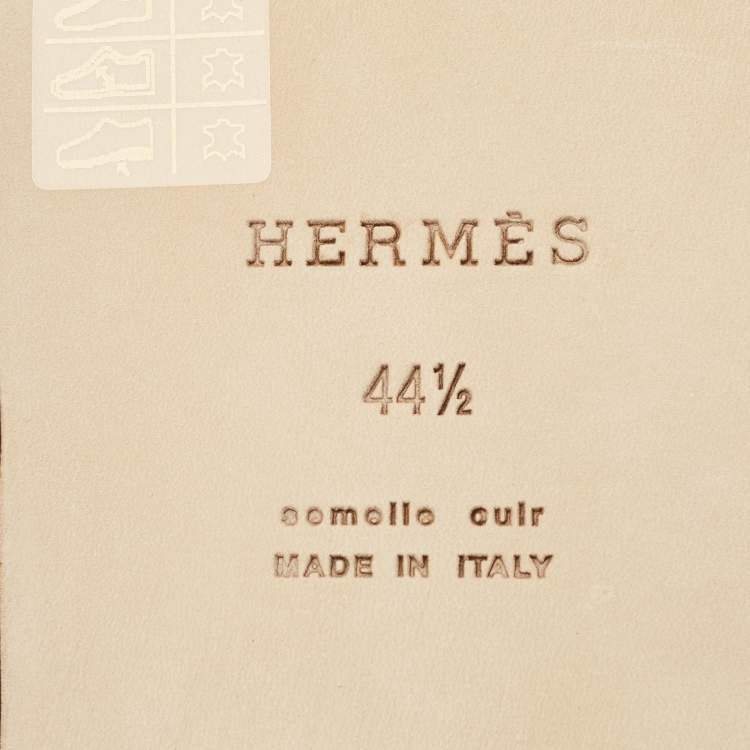 Hermès Izmir Size 44.5 White Leather Slide Sandals