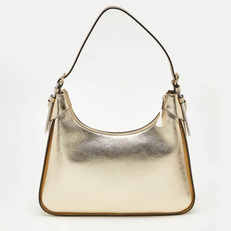 Michael Kors Gold Leather Large Wilma Chain Hobo