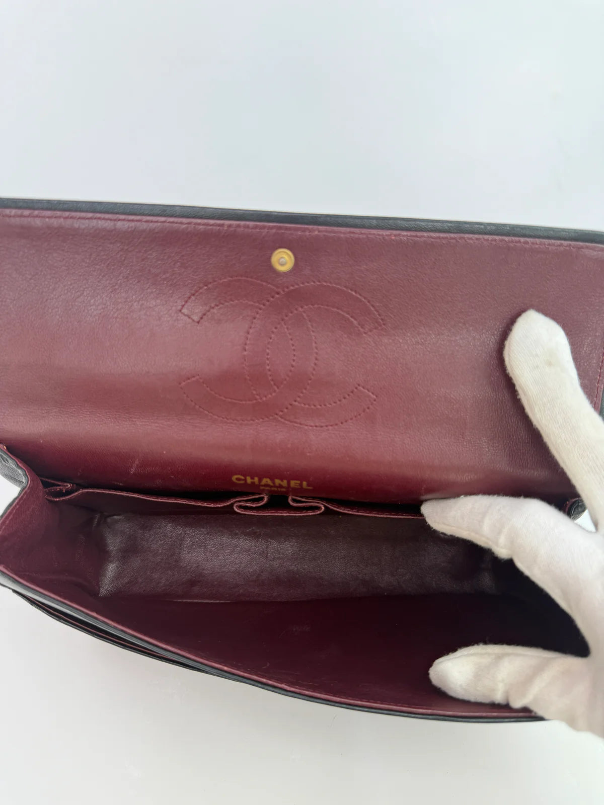 CHANEL VINTAGE BIJOUX CHAIN DOUBLE FLAP WITH GHW