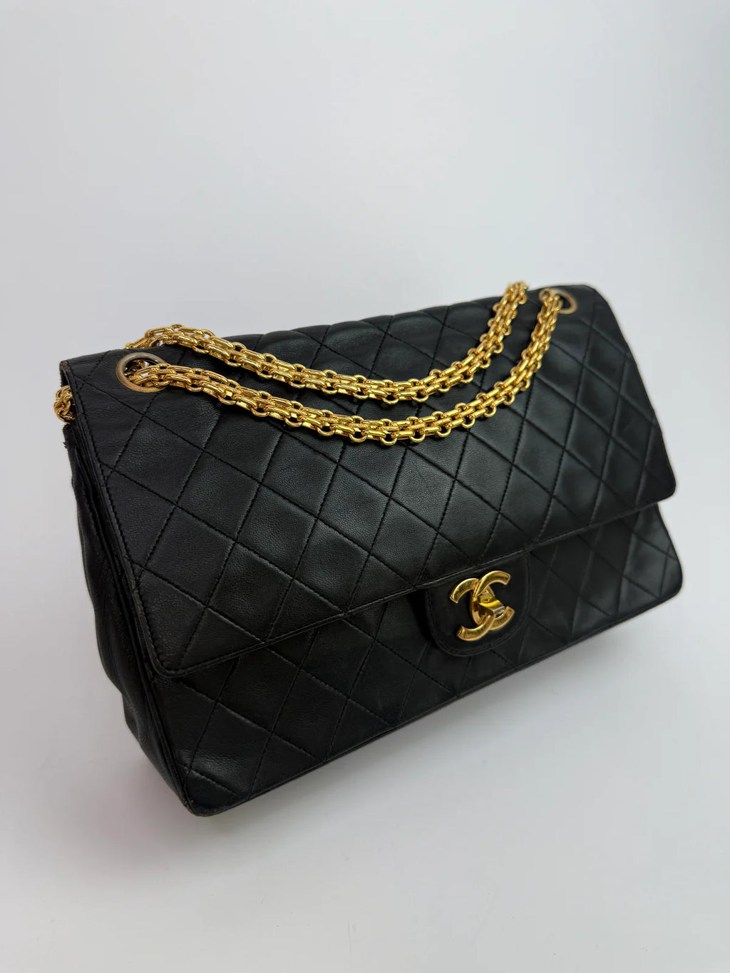 CHANEL VINTAGE BIJOUX CHAIN DOUBLE FLAP WITH GHW