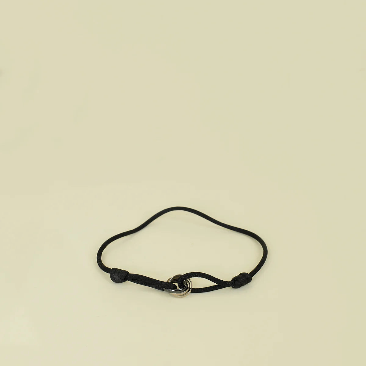 Cartier 18K Trinity White Gold Black Ceramic Cord Bracelet