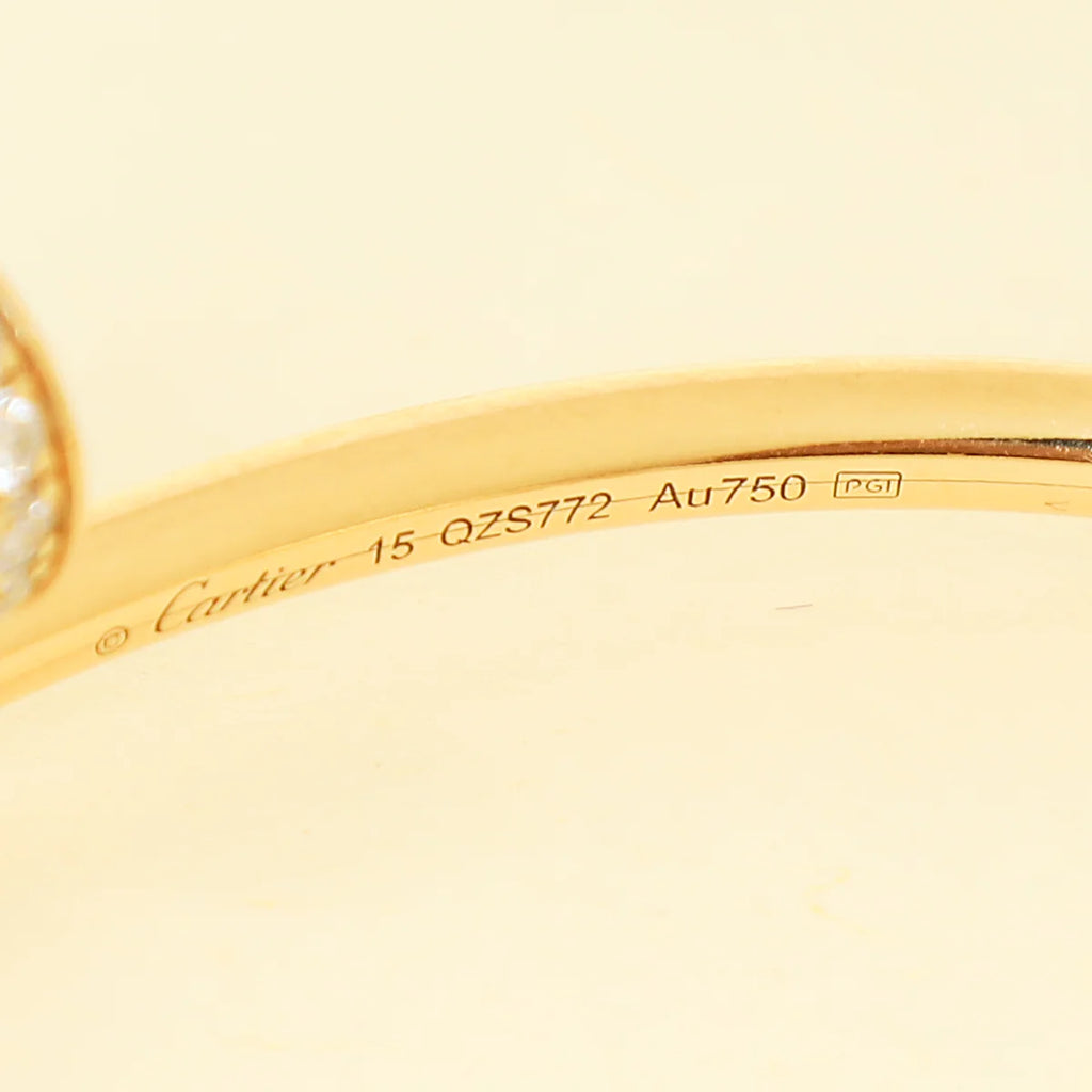 Cartier 18K Yellow Gold Juste Un Clou Diamond Small Model Bracelet 15
