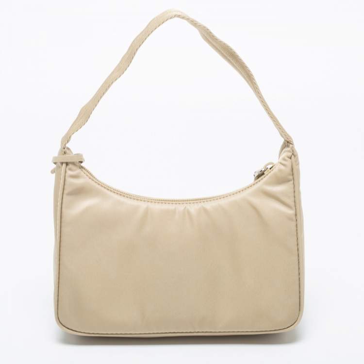 Prada Beige Nylon Mini Re-Edition 2000 Shoulder Bag