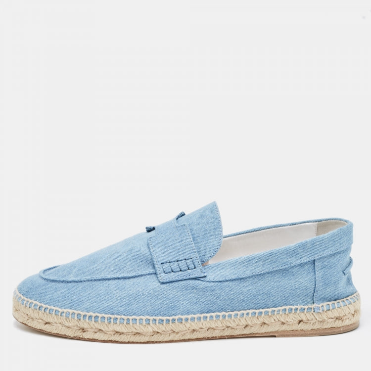 Hermes Blue Demin Trip Slip On Espadrilles Size 44