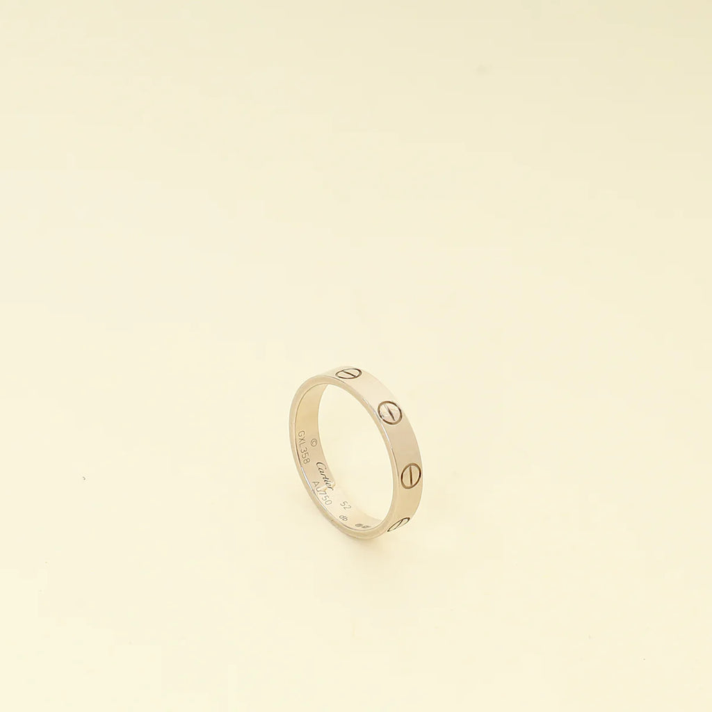 Cartier 18K White Gold Love Ring Small Model 52