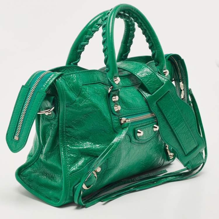 Balenciaga Green Leather Small Classic City RH Tote