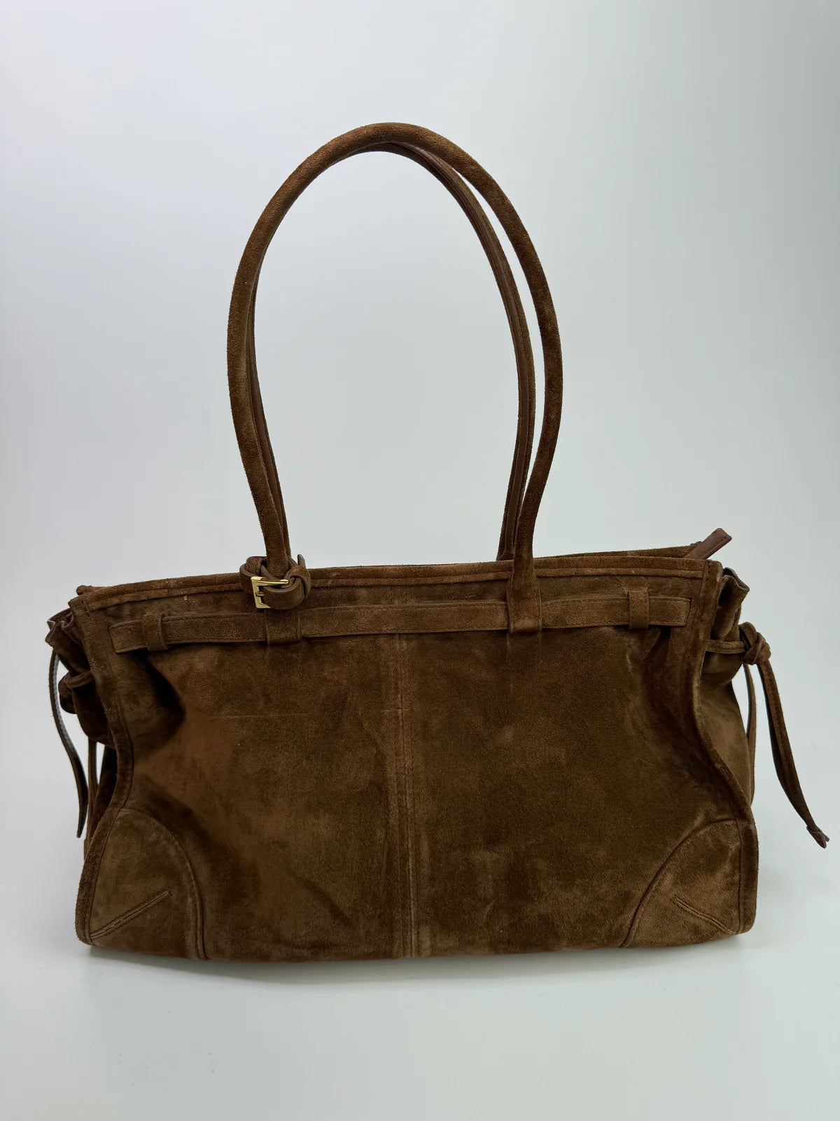 PRADA LARGE BONNIE SUEDE HANDBAG