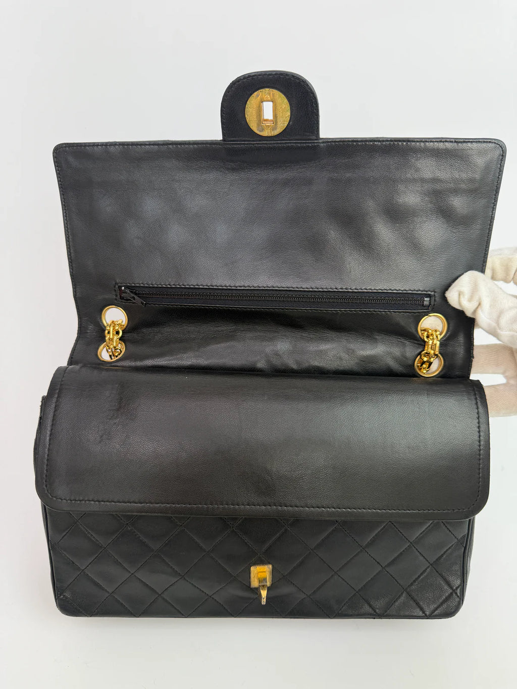 CHANEL VINTAGE BIJOUX CHAIN DOUBLE FLAP WITH GHW