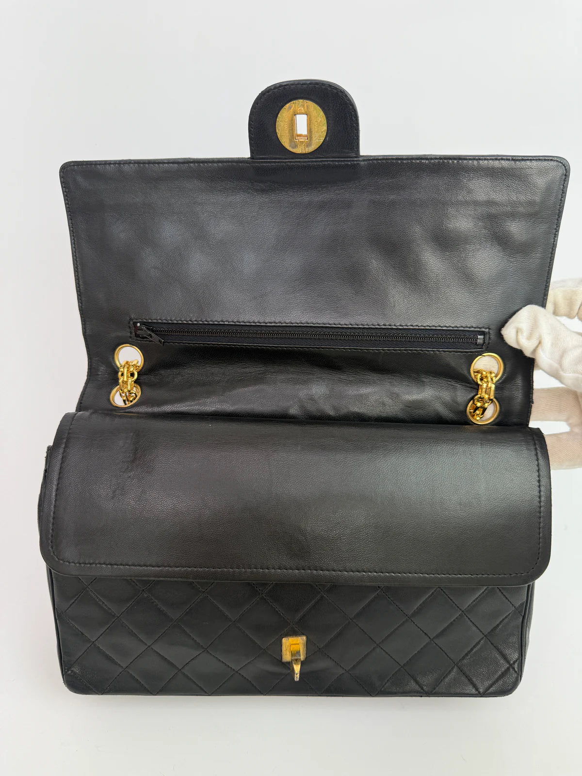 CHANEL VINTAGE BIJOUX CHAIN DOUBLE FLAP WITH GHW