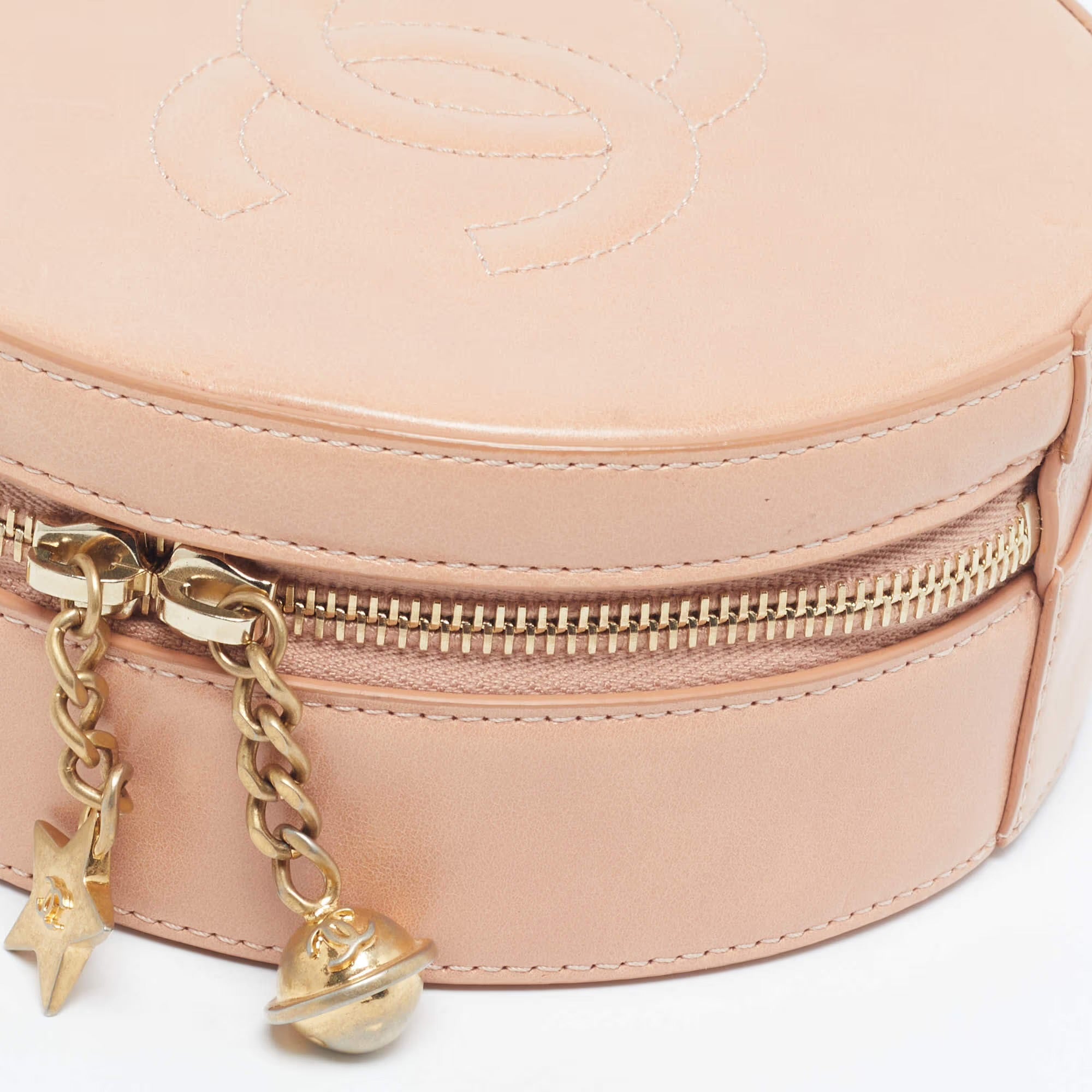 Chanel Round as Earth Peach Leather Bag