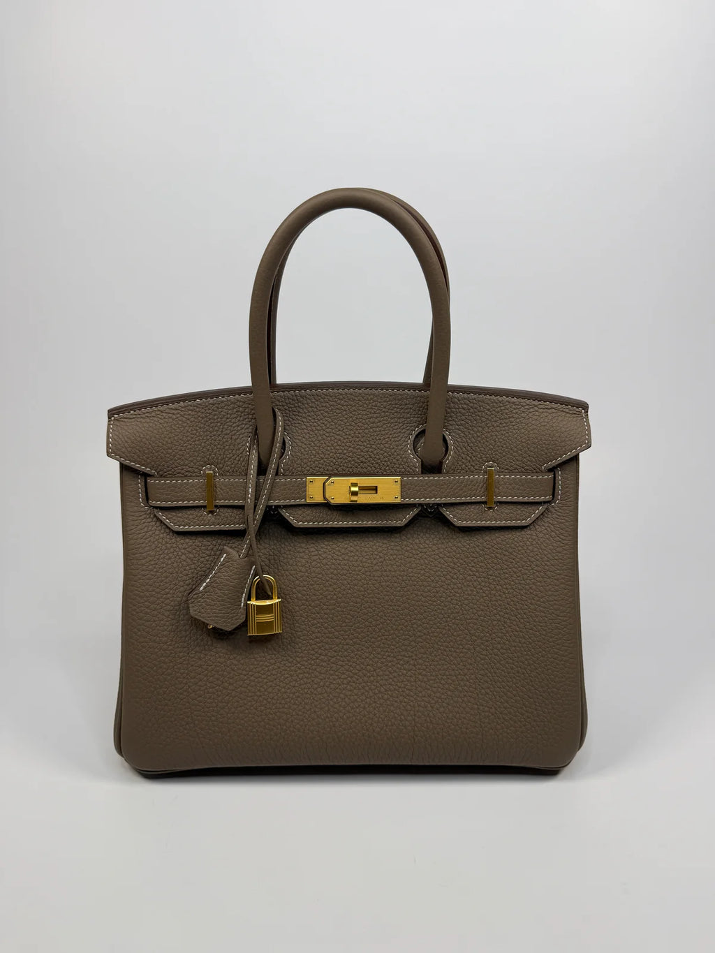 HERMÈS BIRKIN 30 IN ETOUPE TOGO LEATHER WITH BRUSHED GHW