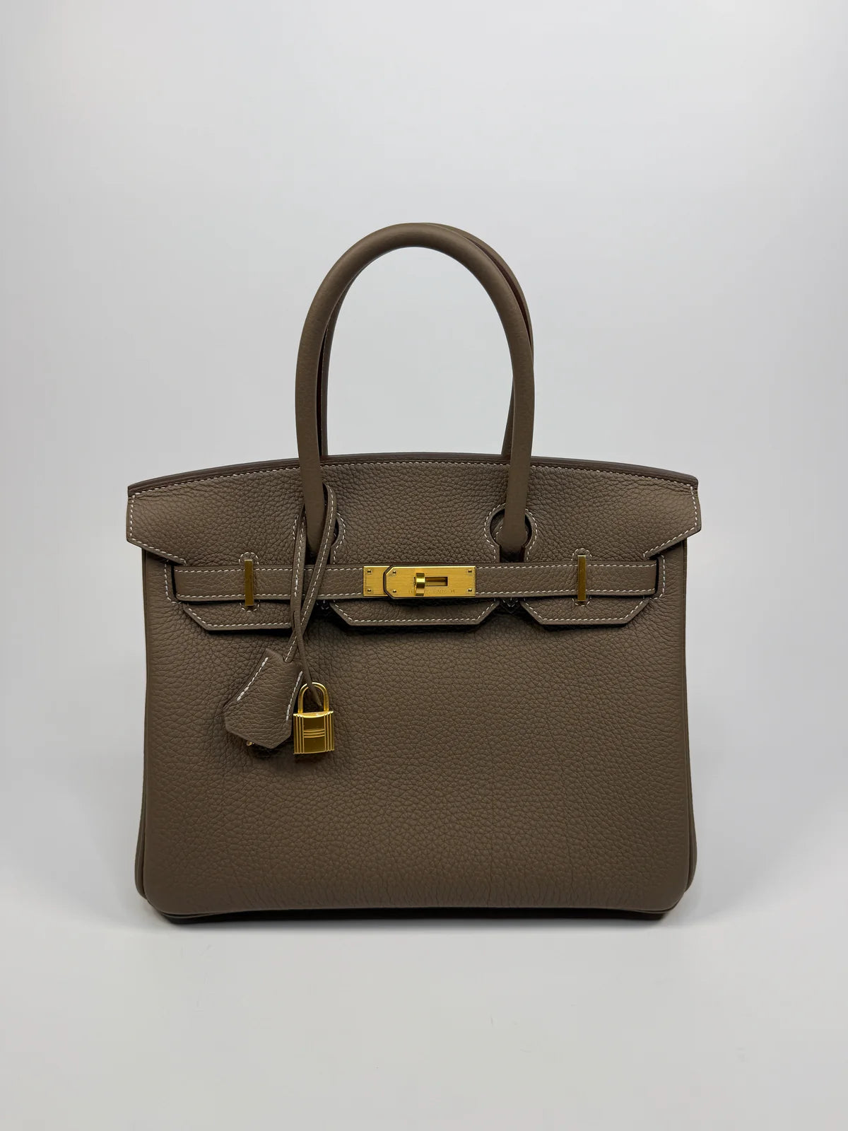 HERMÈS BIRKIN 30 IN ETOUPE TOGO LEATHER WITH BRUSHED GHW
