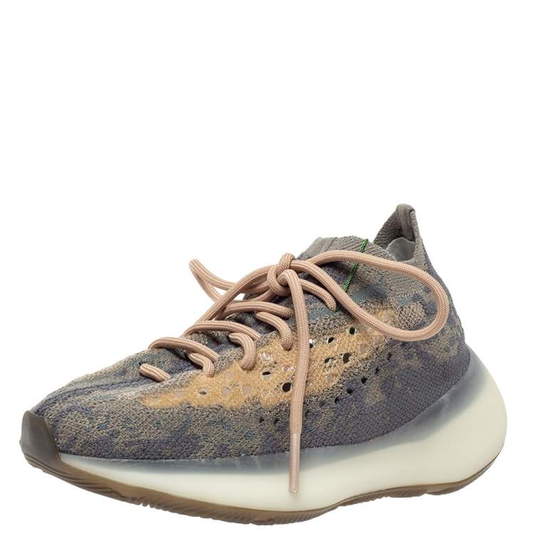 Yeezy x Adidas Grey Cotton Knit Boost 380 Mist Reflective Sneakers Size 36