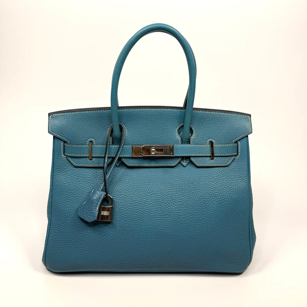 HERMÈS BIRKIN 30 IN BLUE JEAN TOGO LEATHER WITH PHW