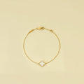 Van Cleef & Arpels 18K Yellow Gold Sweet Alhambra Mop Bracelet