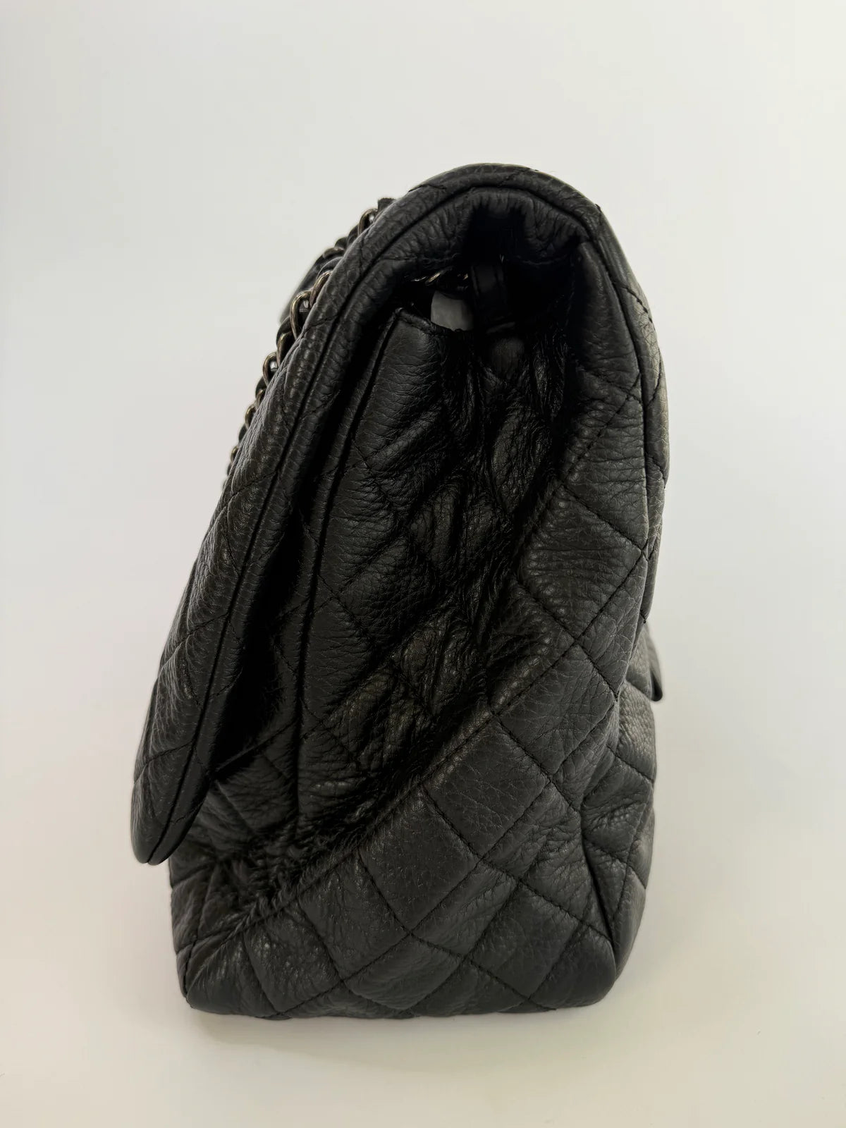 CHANEL AIRLINE XXL CLASSIC FLAP IN BLACK CALFSKIN WITH RHW