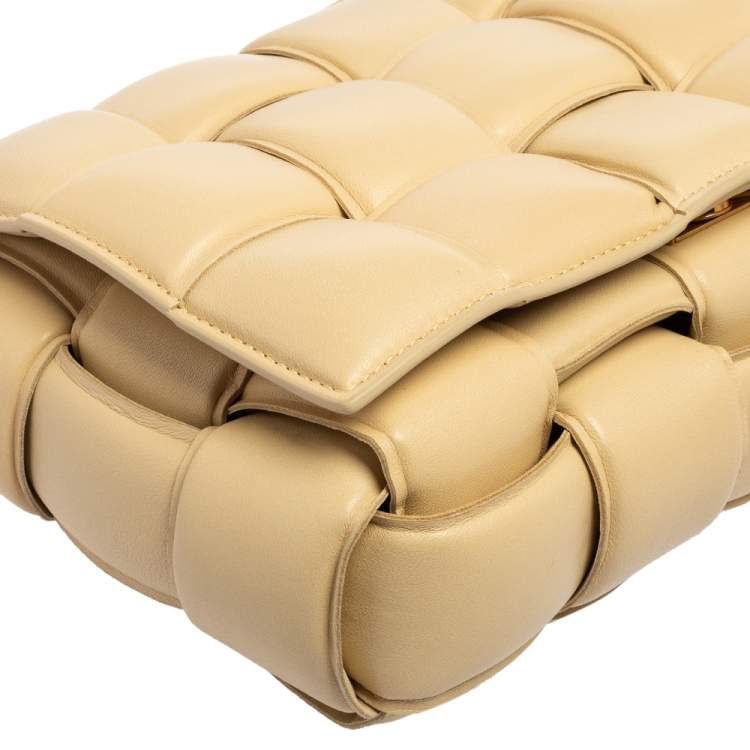 Bottega Veneta Beige Intrecciato Leather Padded Cassette Bag