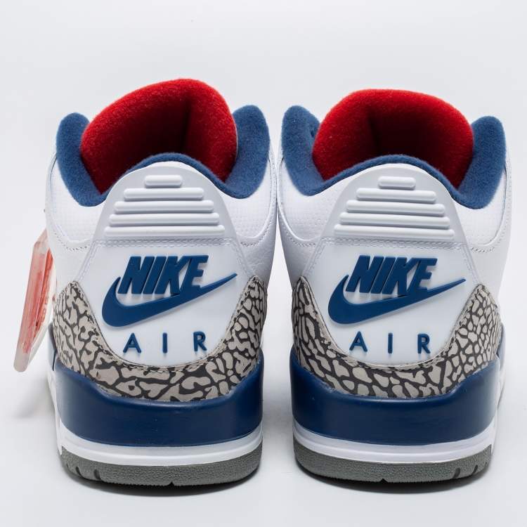 Jordan White Leather Air Jordan 3 Retro Hall of Fame Sneakers Size 43