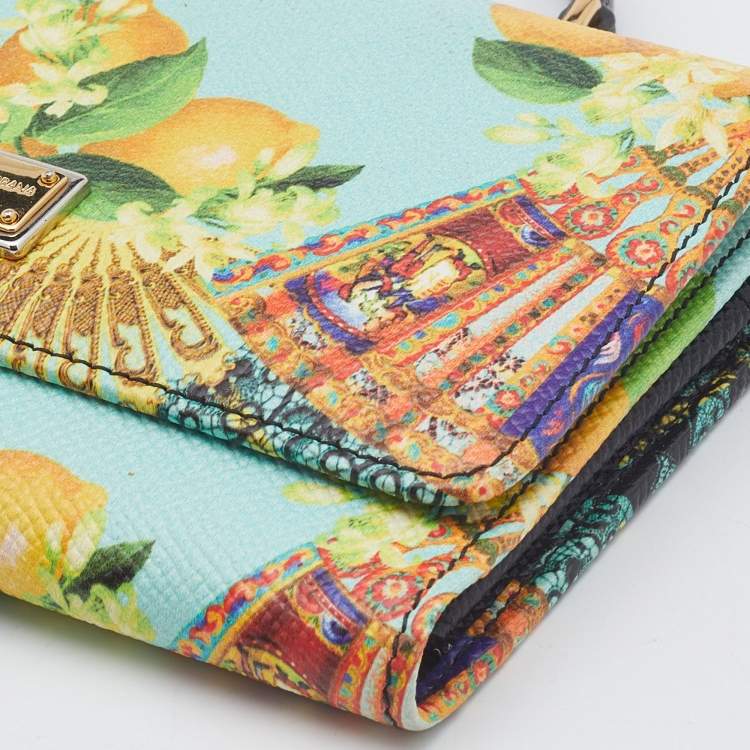 Dolce & Gabbana Multicolor Print Leather Miss Sicily Von Smartphone Bag