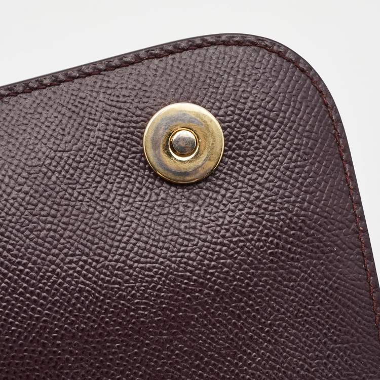 Dolce & Gabbana Burgundy Leather Medium Miss Sicily Top Handle Bag