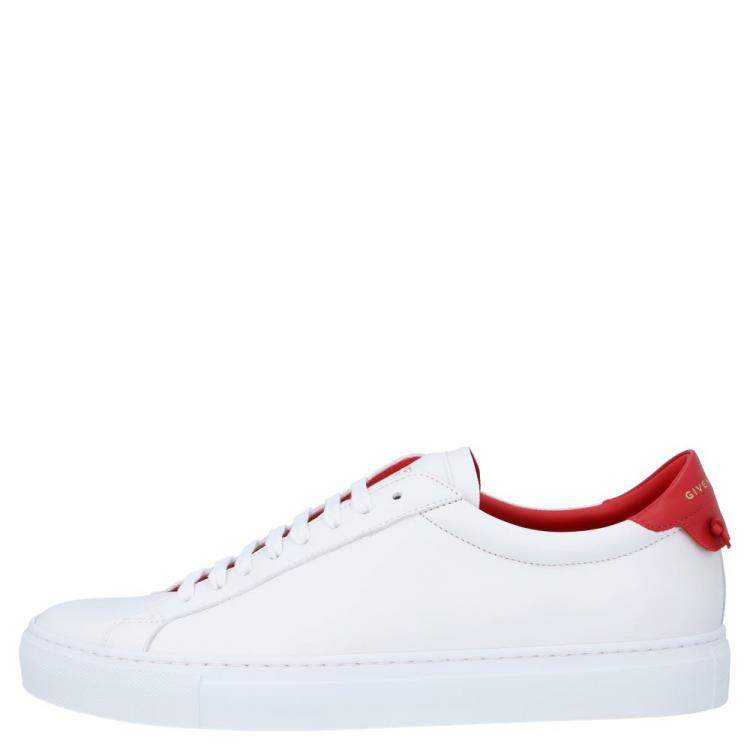 Givenchy White/Red Leather Urban Street Sneakers Size EU 42