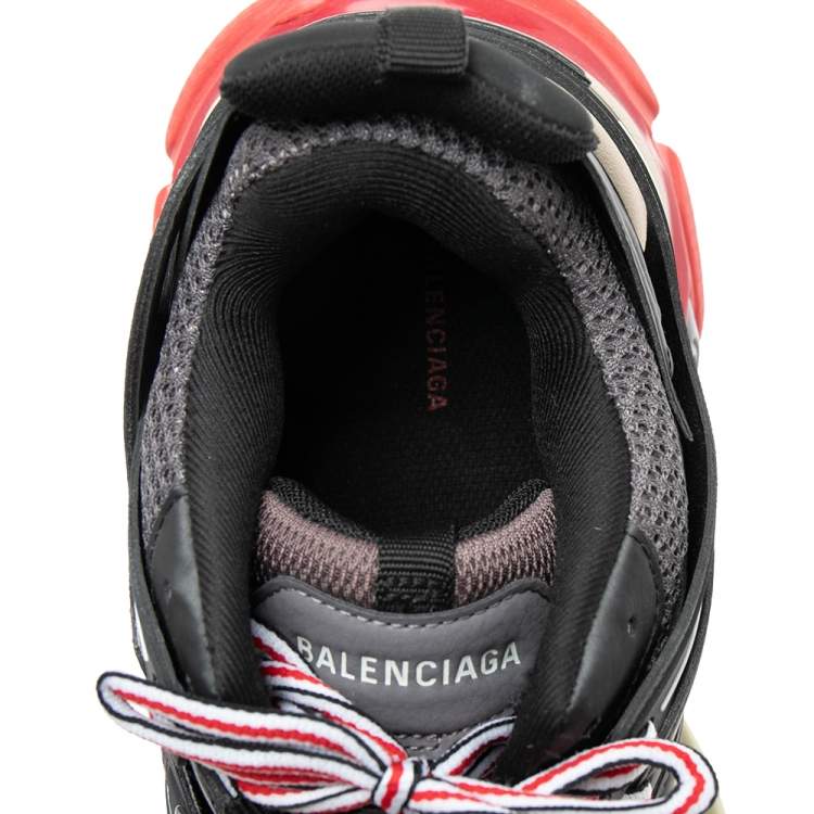 Balenciaga Black Leather And Mesh Track Sneakers Size 41