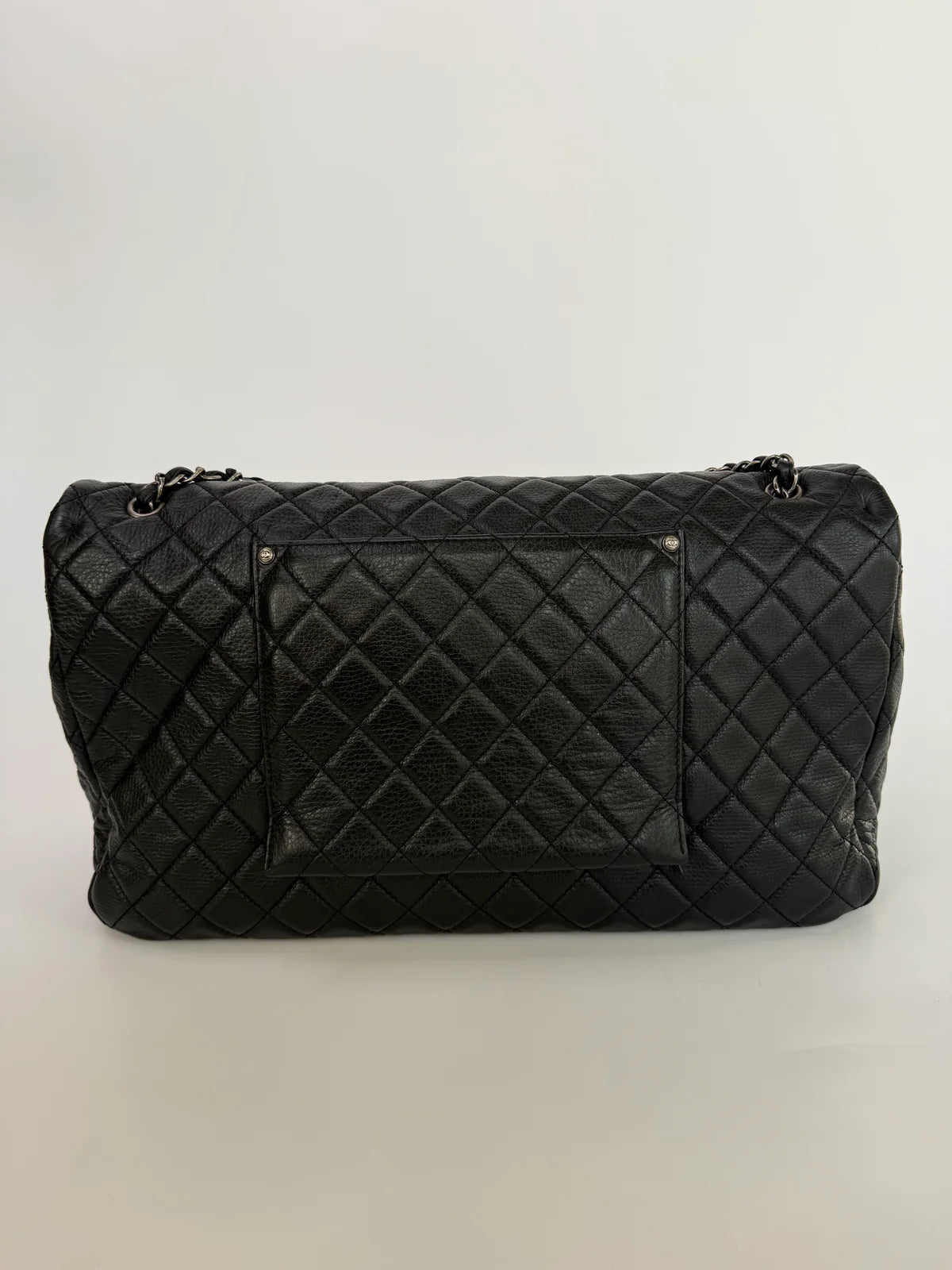 CHANEL AIRLINE XXL CLASSIC FLAP IN BLACK CALFSKIN WITH RHW