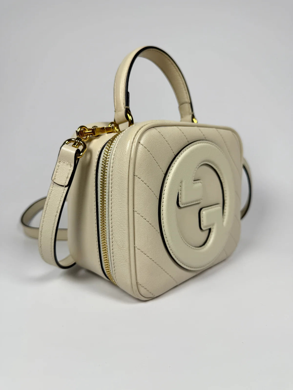 GUCCI BLONDIE LEATHER TOP HANDLE BAG